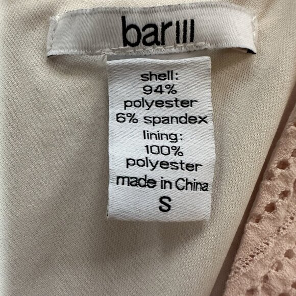 Bar lll Dress Women’s Small Pink A Line Cap Sleeve Circle Sheer Print Lined - Picture 12 of 12